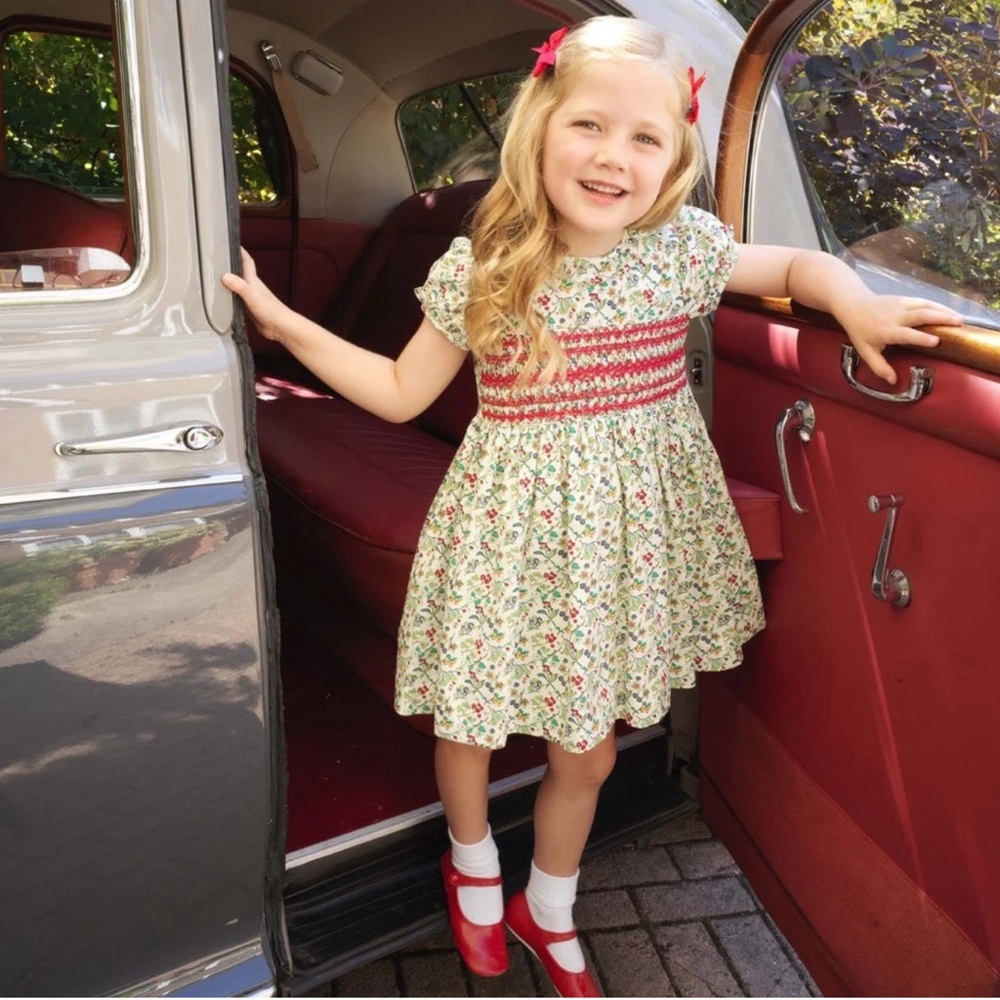 Rachel Riley Girl's Floral Hand Smocked Dress & Bloomer Shorts